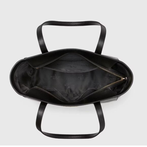 New Kate Spade Staci Medium Tote Saffiano Leather Black KG473 - Picture 6 of 6